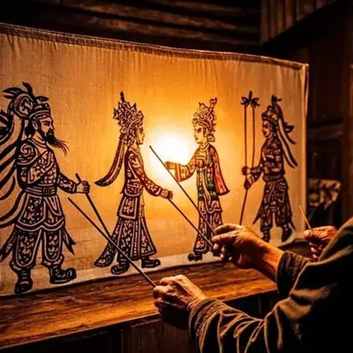 Shadow-puppet show in the Muslim Quarter